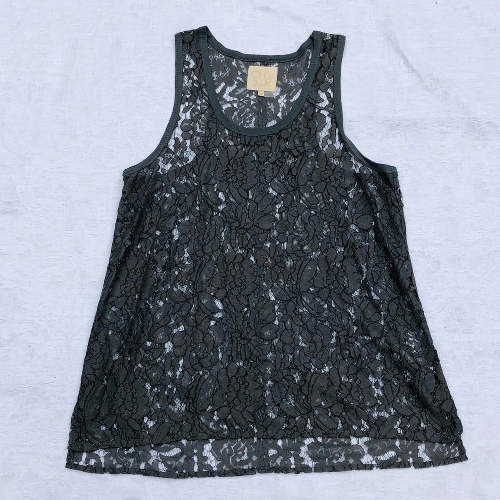 CHASER**Gray Lace Top**Medium - Picture 4 of 5